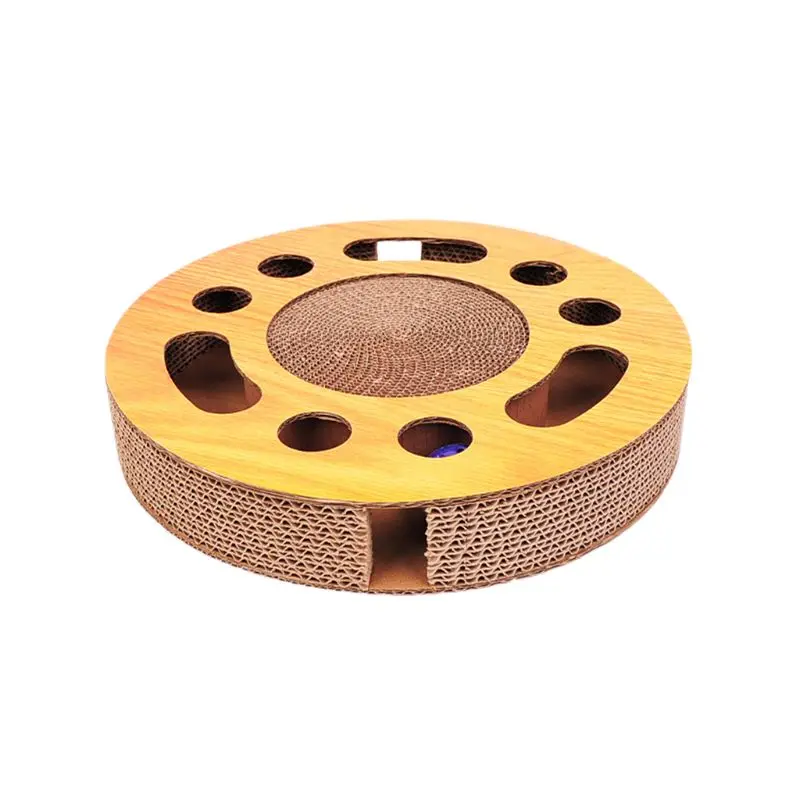 

Pet Cat Scratcher Interactive Catnip Toys Kitten Scratching Cardboard with Balls