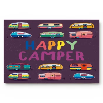 

Cars Camping Fun Caravans Animated Pictures Colorful Cartoons Bathroom Decor Rug Mat with Non Slip Rubber