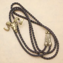 Западный большой рог ювелирное изделие в форме овечки ram голова череп козла Rodeo Bolo галстук-бабочка для мужчин галстук Borboleta Gravata Corbata кожа