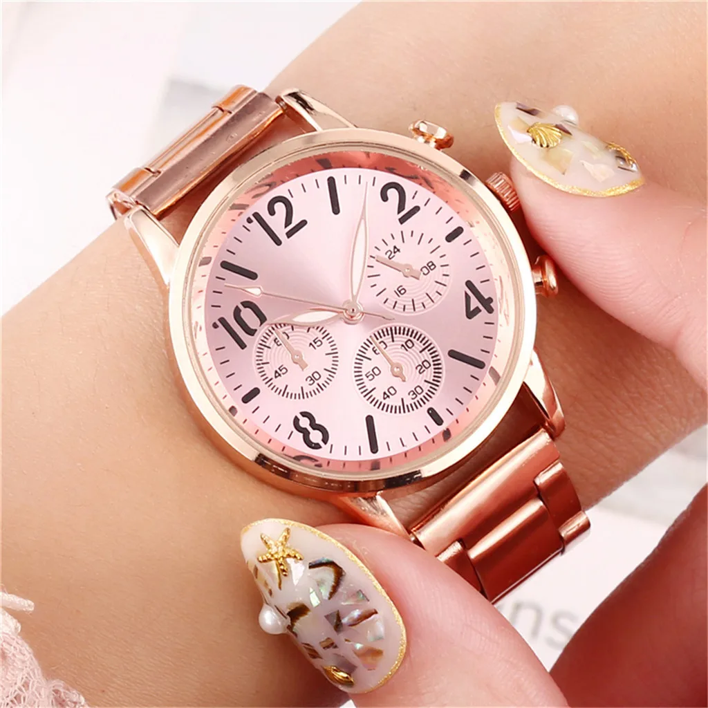 Ladies High-end Quartz Watch Stainless Steel Luminous Dial Leisure Watch Elegant Dial Luxury Ring Quartz Luxurious wristwatches afbeelding
