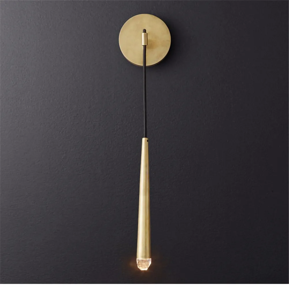American Modern LED Wall Light Loft Decor Sconce Wall Lights Iron Crystal Bedroom Bedside Wall Lamp Home Lighting Luminaire (13)
