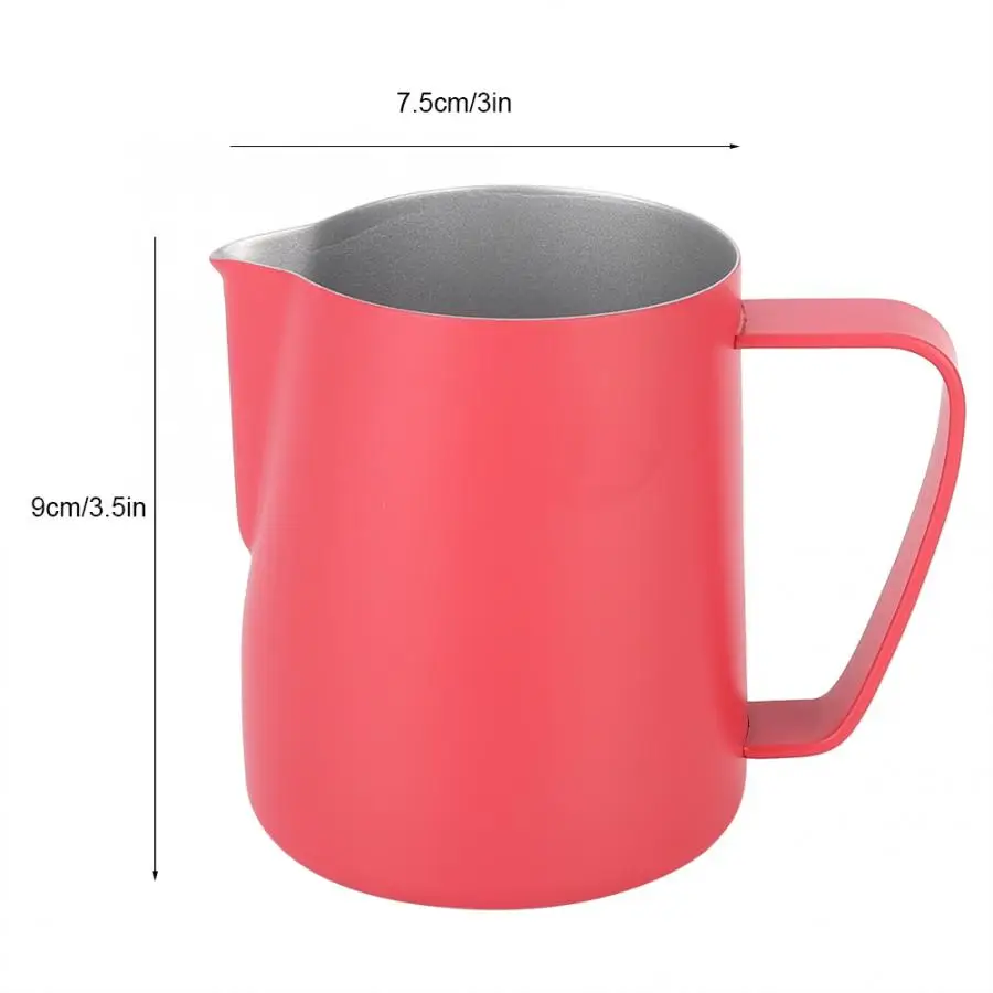 Rose Red 350ml Stainless Steel Frothing Pitcher Pull Flower Cup Coffee Milk Frother Latte Art Milk Foam Tool Kitchen Coffee Accessories - Цвет: Rose Red