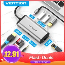 Vention usb c tipo c hub para hdmi adaptador 4k rj45 usb 3.0 hub para macbook ar pro huawei usb c tipo de doca-c 3.1 divisor hub usb