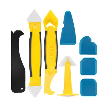 

Hot 8Pcs Multifunctional Silicone Tool Scraper Set Silicone Joint Smoothing Scraper Remover Tool Kitchen Bathroom Floor Tiles