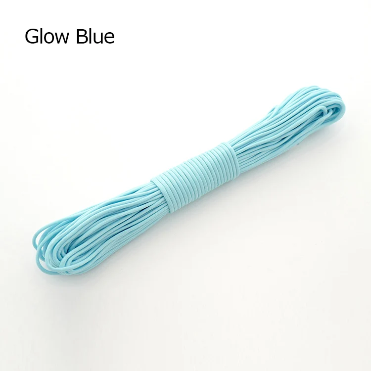 Glow Blue 9 нитей ядер светится в темноте и отражающий Паракорд парашютный шнур 25 50 100 футов - Цвет: Glow Blue