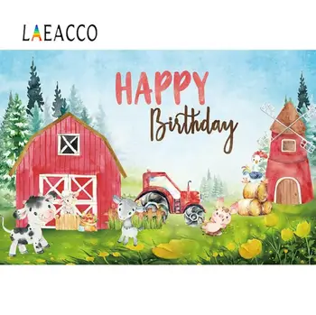 

Laeacco Watercolor Rural Farm Baby Newborn Birthday Safari Party Photography Background Photo Backdrop Photocall Photo Studio