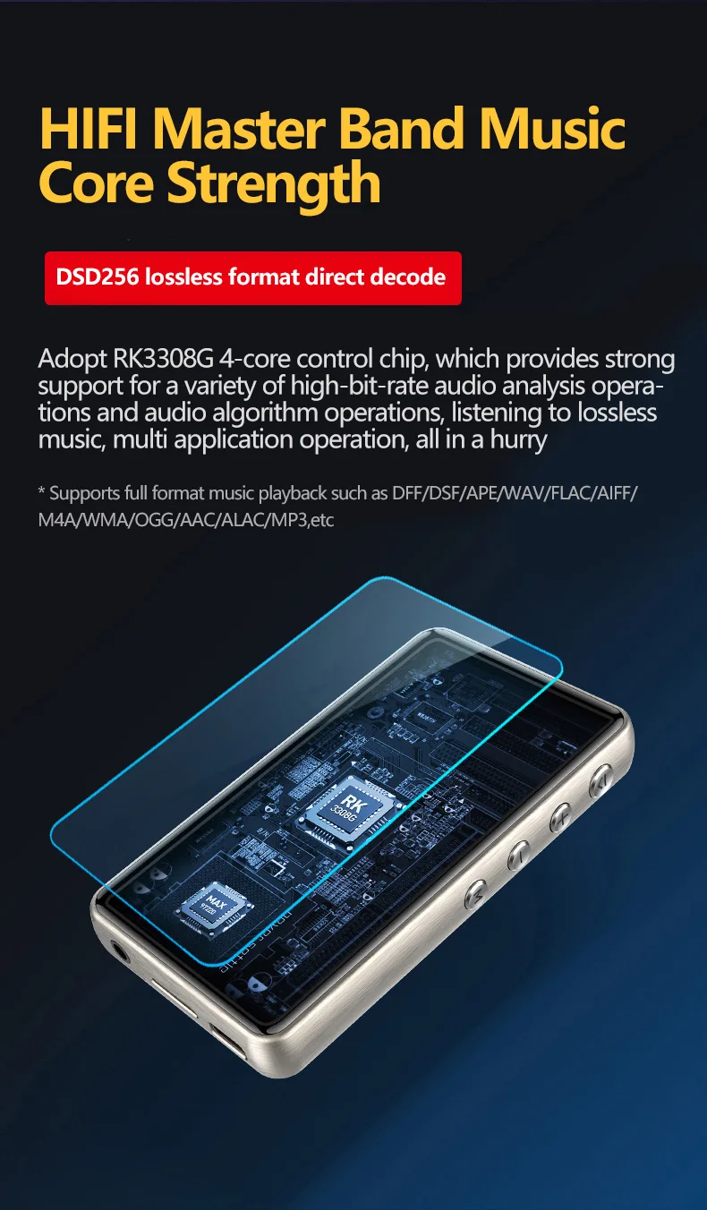 JWM-115 Смарт DSD мастеринг MP3 плеер Профессиональный без потерь HiFi портативный MP3 плеер жесткое решение сбалансированный усилитель Z2 Z3