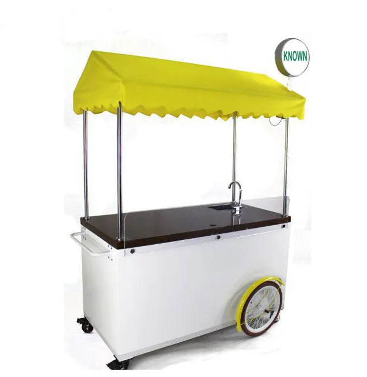 

Hot selling fast food cart food cart for sale Outdoor mobile hand push coffee cart