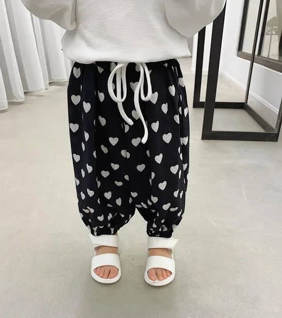 Chen Mom/Детская летняя одежда для маленьких девочек; Новинка; стильные свободные брюки с принтом; повседневные брюки; модная детская одежда; 19