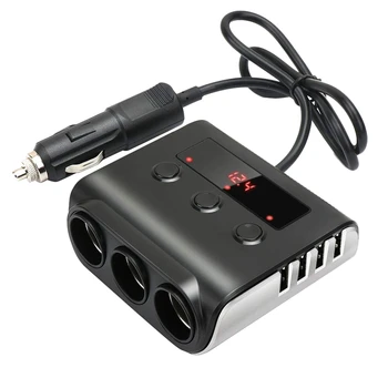 

3-Sockets Cigarette Lighter Splitter,100W 12V/24V Car Power DC Outlet Adapter with 3.6A 4 USB Charging Ports Car Charger