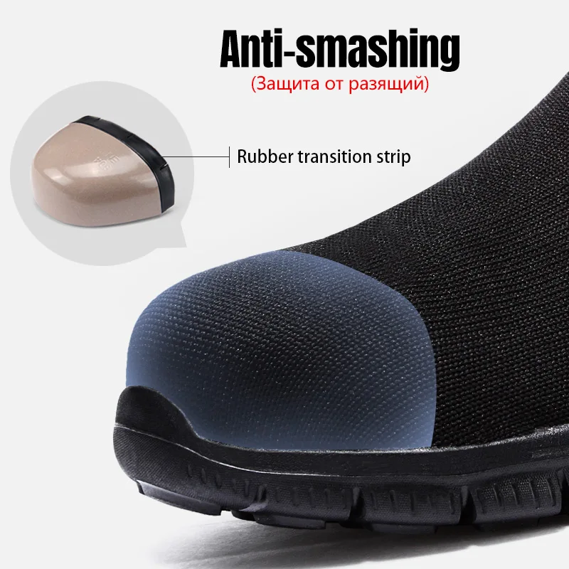 LARNMERM Safety Shoes Work Shoes Steel Toe Comfortable Lightweight Breathable Anti-smashing Non-slip Construction shoes