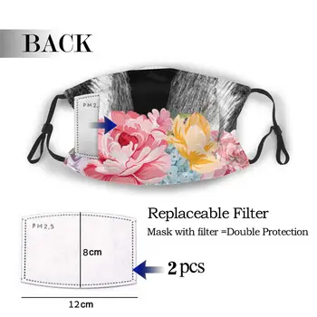 

protective mask with filter Rabbit Guinea Pig Bunny Garlan Queen Flower anti dust PM2.5 reuse adult teen child girl