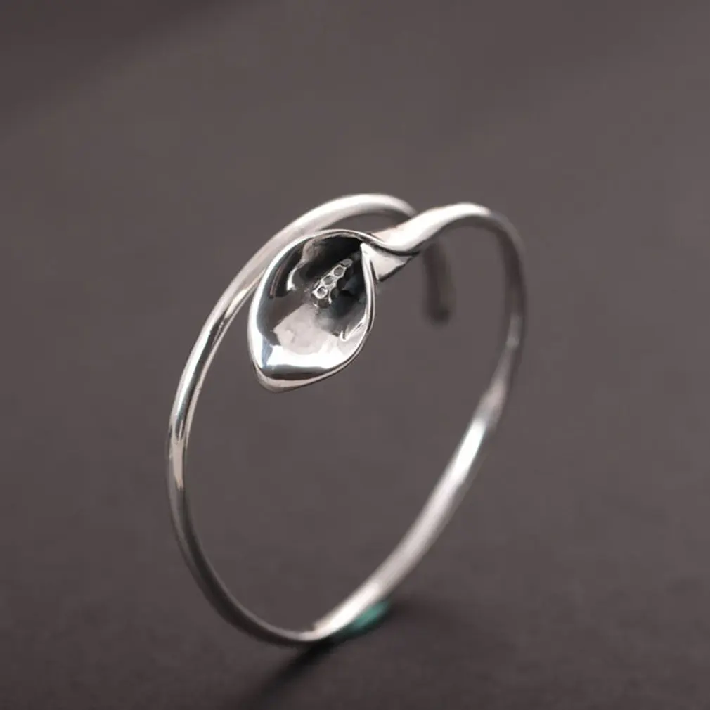 Calla Lily серебряный браслет Креативный дизайн Полный Серебряный браслет Япония и Южная Корея простая индивидуальность эстетическое серебро