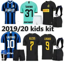 3-я детская футболка для футбола, Футбольная Футболка «Inter milan», LAUTARO ICARDI NAINGGOLAN 19/20, Детский комплект для футбола «Inter milan»
