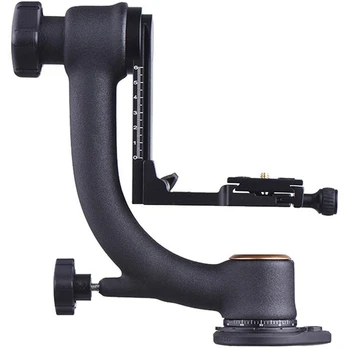 

Top 360 Degree Panoramic Gimbal Tripod Head Pan Tilt For Arca-Swiss Standard 1/4 Inch Quick Release Plate Bubble Level For Dslr