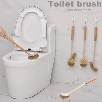 

Use toilet brush without dead corner toilet toilet cleaning brush long handle toilet brush wooden household toilet brush T5