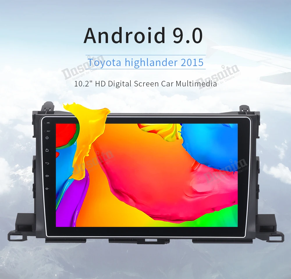 Cheap 10.2" HD Digital Capacitive Touch Screen Android 9.0 car Stereo Multimedia for Toyota Highlander 2015 2016 GPS Navigation System 0