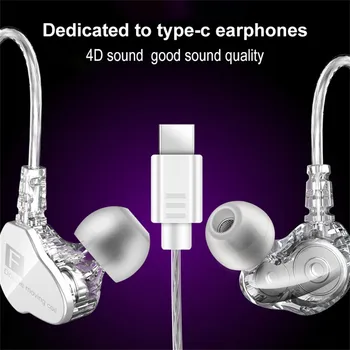 

Luxurious F4 In Ear Earphone With Mic Hifi 4d Sound Stereo Bass Type C Sport Headset Portable Audio And Video Equipment 2020