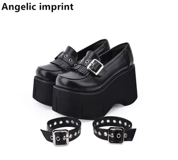 

Angelic imprint woman mori girl lolita cosplay JK punk shoes lady high wedges heels pumps women dress party platform shoes 10cm