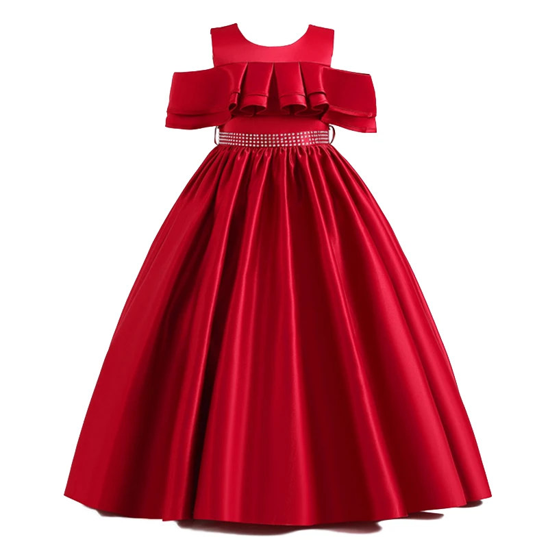 High quality 4 14 year Kids Girls Wedding Embroidery Girl Dress New