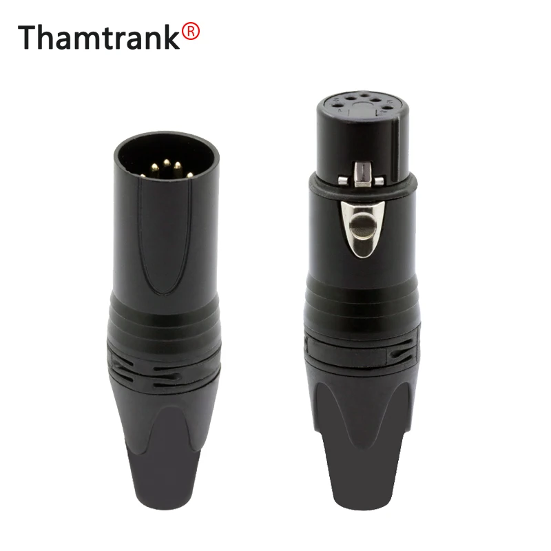 Conector de Cabo de Áudio Plug para Microfone Lote Pinos Xlr 5pin Macho Plug Mic Snake Cabo Adaptador Elétrico 10 Pçs – 5