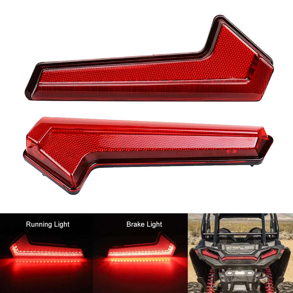 Pair LED Tail Light Rear Lamp Replacement Compatible with Polaris 2014-2016 RZR 1000 900 XP 4 TURBO black 