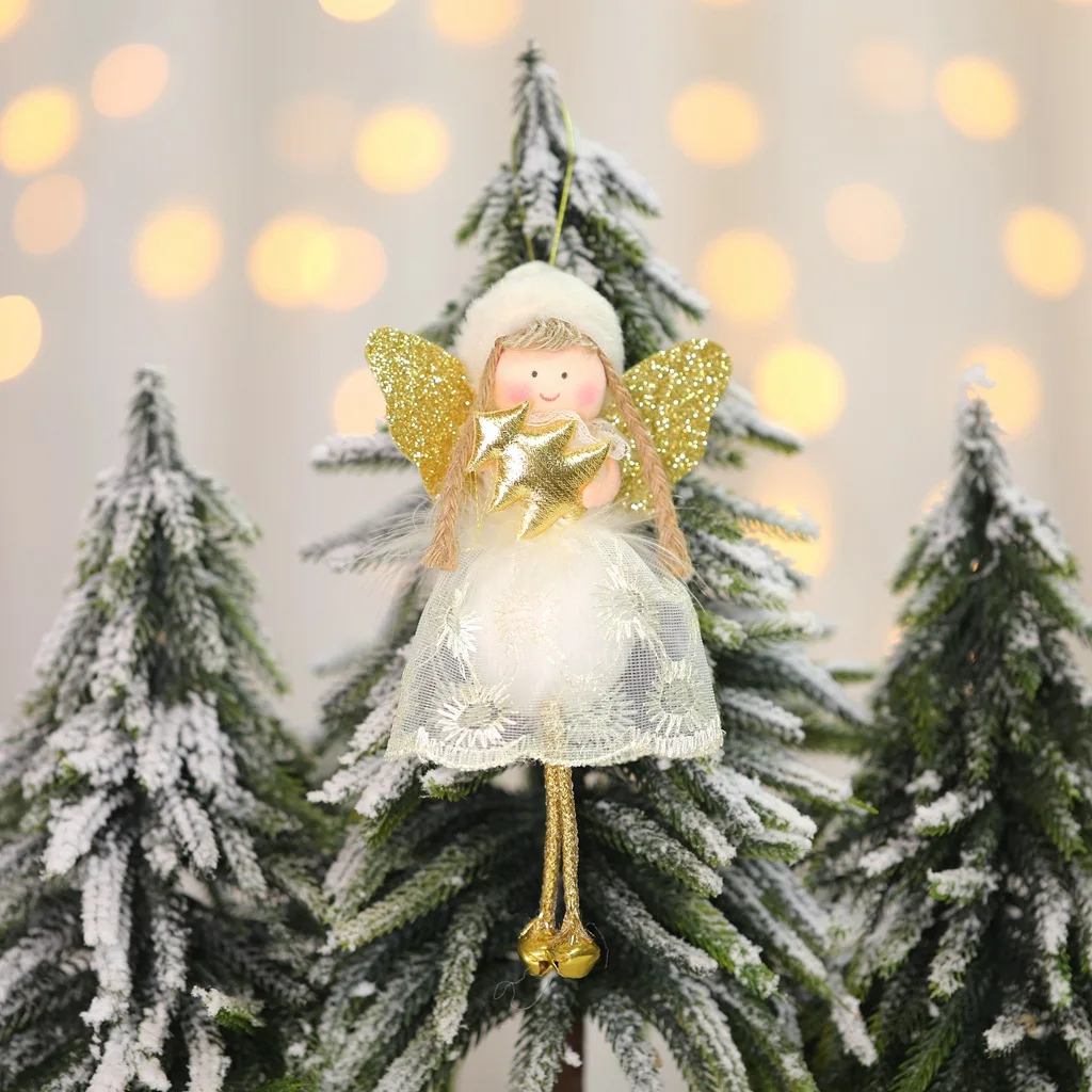 yellow tree bell Год Подарки Ангел украшения для кукол рождественские украшения для дома Рождественская елка кулон Noel Deco Natal Navidad сувениры - Цвет: yellow tree bell