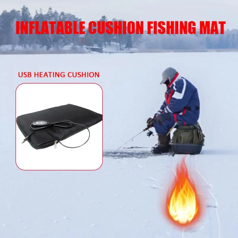Многофункциональная электрическая нагревательная подушка из углеродного волокна, USB нагревательная подушка, автоматическая надувная подушка, коврик для рыбалки 30X40 см