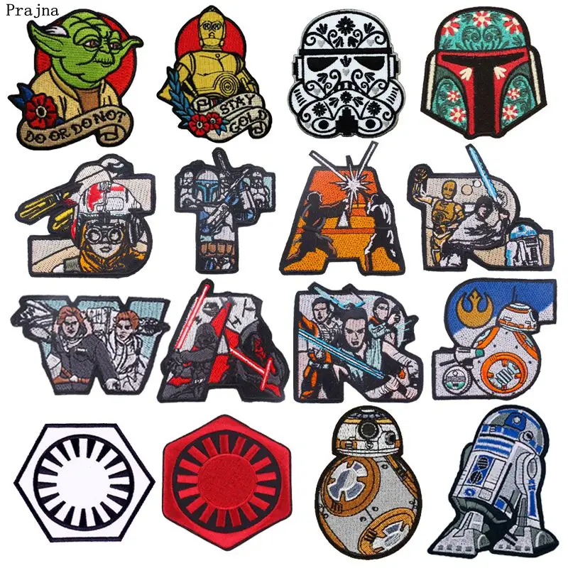 

Prajna Star Wars Patch Iron On Patches On Clothes Embroidered Patches For Clothing DIY Jurassic Park Patch For Clothes Applique