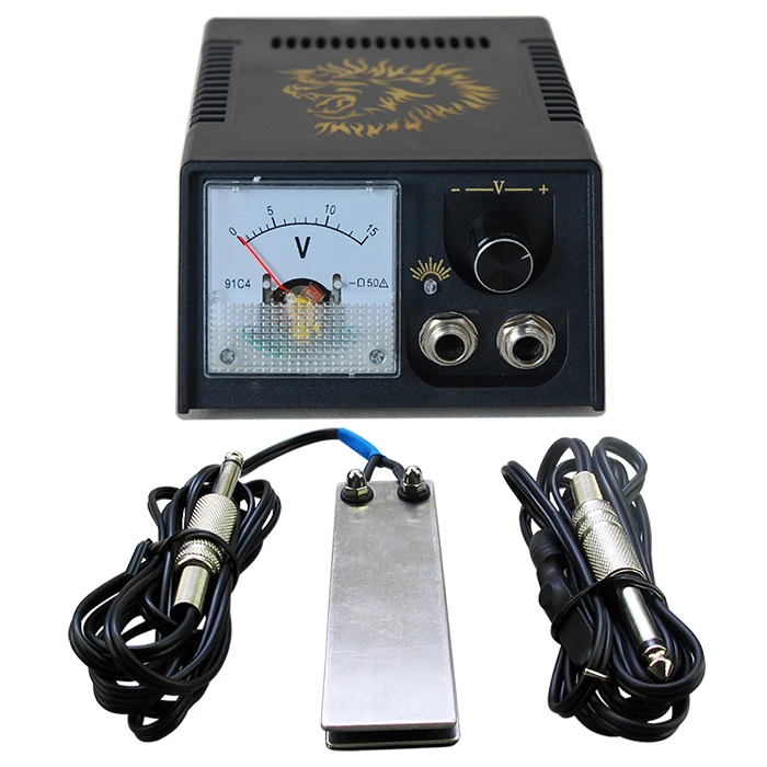 Newest Digital Tattoo Power Supply + Foot Pedal +Clip Cord Pro Double Output Tattoo Power Supply Kit for Tattoo Machine P142