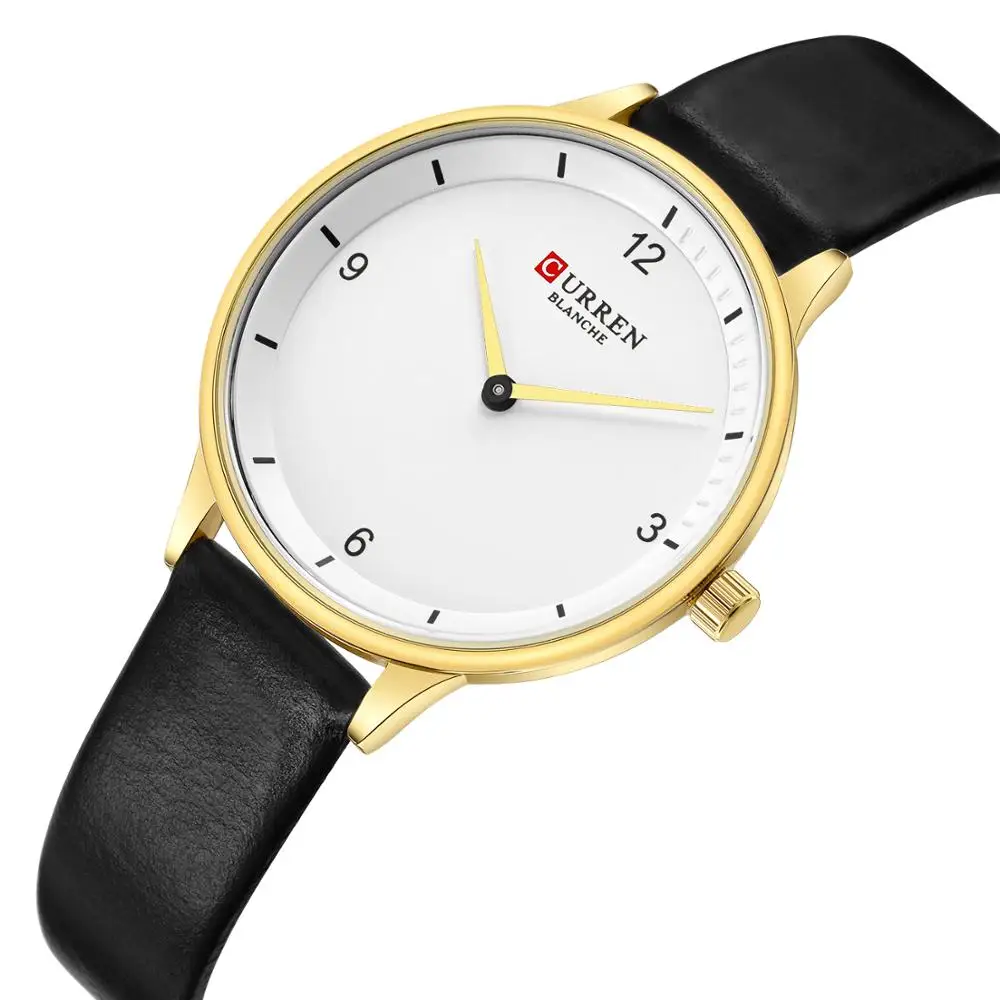

CURREN Ladies Watch 2019 Simplicity Modern Quartz Watches Genuine Leather Strap Ultra-Thin Wristwatch Clock Women Waterproof