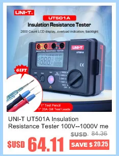 UNI-T UT502A 2500V измерители сопротивления изоляции Мегаомметр вольтметр тестер непрерывности мегомметром с ЖК-подсветкой диагностические инструменты