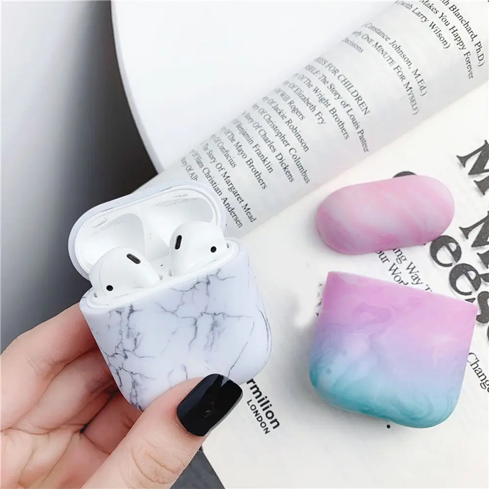

New Arrival Cute Shockproof Bluetooth Waterproof Hardset Marble Skin Protective Cover Headphone Box Earphone Case for Airpods
