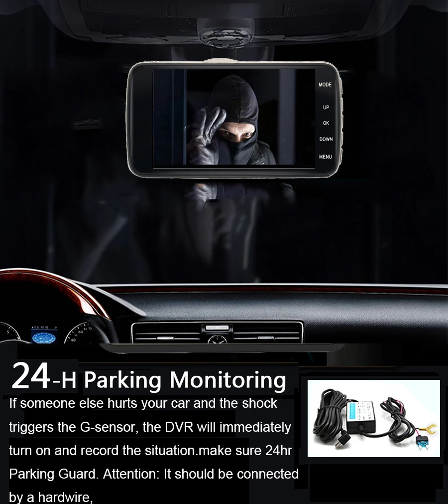 Anfilite 4 дюйма с разрешением Full HD 1080p ADAS ips Видеорегистраторы для автомобилей Камера Двойной объектив видео регистратор с ночным видением Автомобильный dvr рекордер Dash Cam