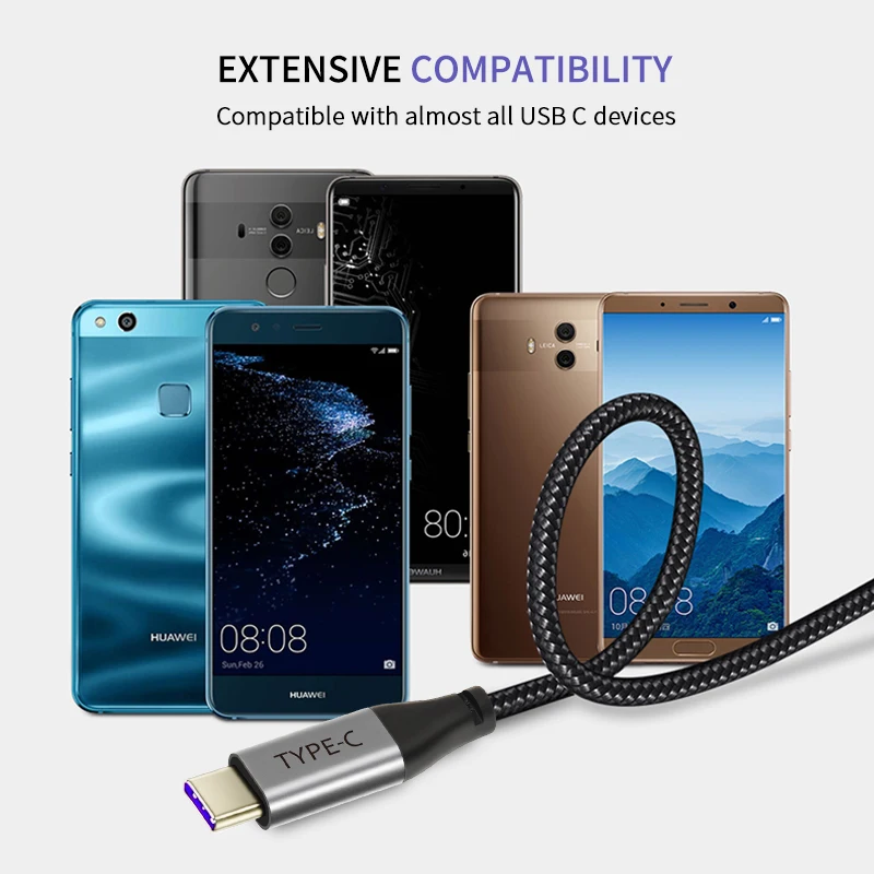 Кабель CABLETIME 5A usb type C кабель QC3.0 Supercharge кабель для huawei mate 30pro p30 Быстрая зарядка USB C зарядный кабель для C199