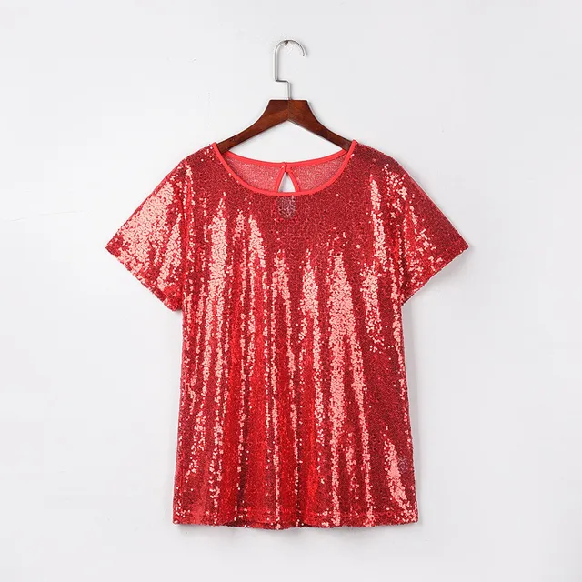 Fashion Bling Sequin T-Shirt Casual Tee Summer tshirt Ladies O-Neck Tunic  Tops Female Women Short Sleeve Shirt Blusas Pullover - AliExpress Women's  Clothing