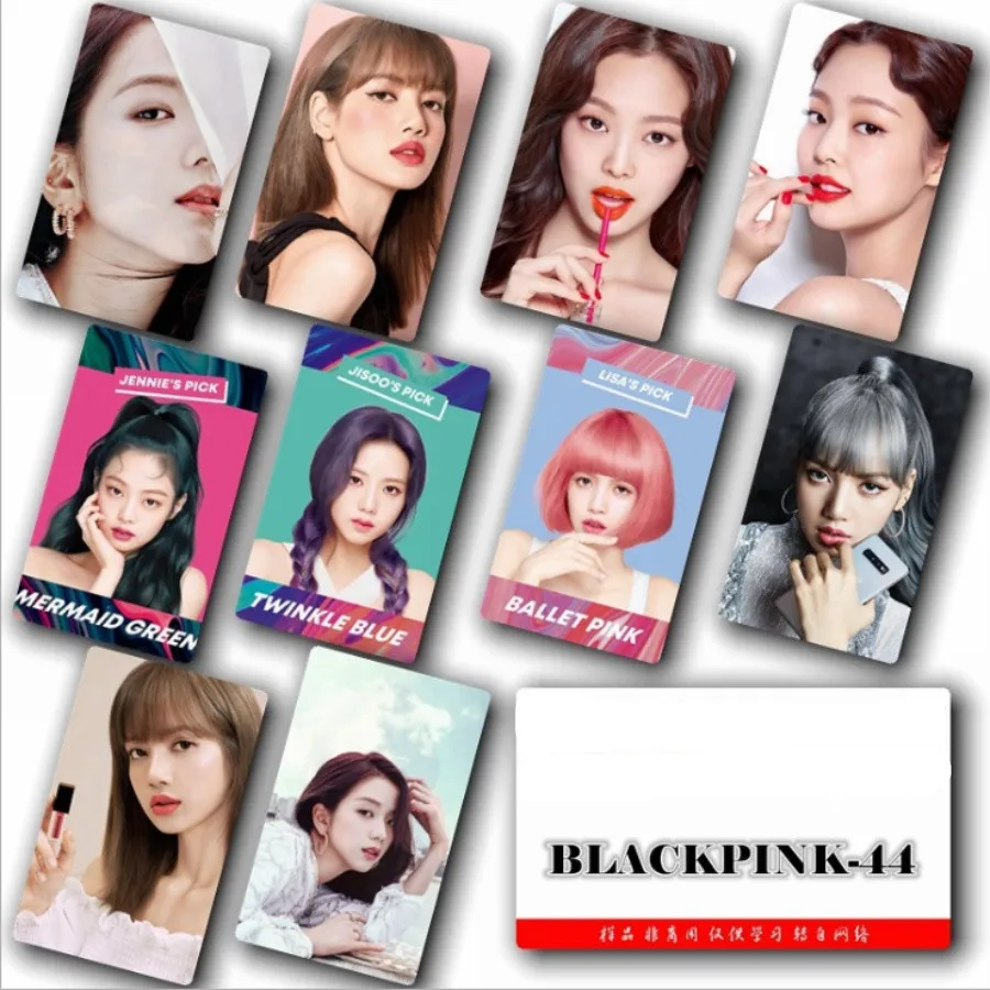 Kpop Blackpink Kill This Love фото липкая карта фотостудия Дженни HD плакат Лиза карты с кристаллами стикер 10 шт - Цвет: 2