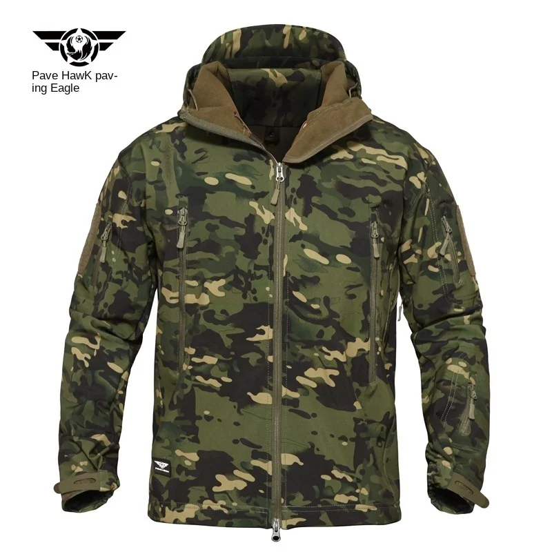 Shark skin soft shell jacket greenCP