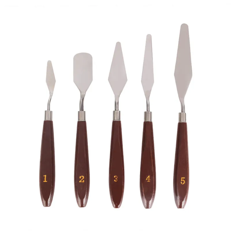 

5Pcs/Set Professional Artist Painting Palette Knife Kit Stainless Steel Spatula Paint Art Craft Tool Artist Oil Painting Tools