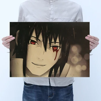 

AIMEER Vintage Anime Naruto Character Uchiha Sasuke Kraft Paper Retro Poster Home Bar Cafe Decorative Painting 51x35.5cm