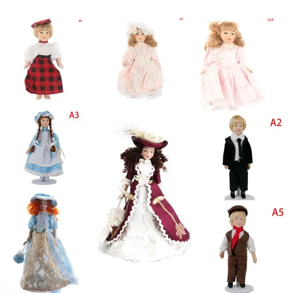 

Beautiful 1:12 Dollhouse Miniature Porcelain Dolls Dollhouse Victorian Beauty Lady Hot sale Girl Brithday Gift