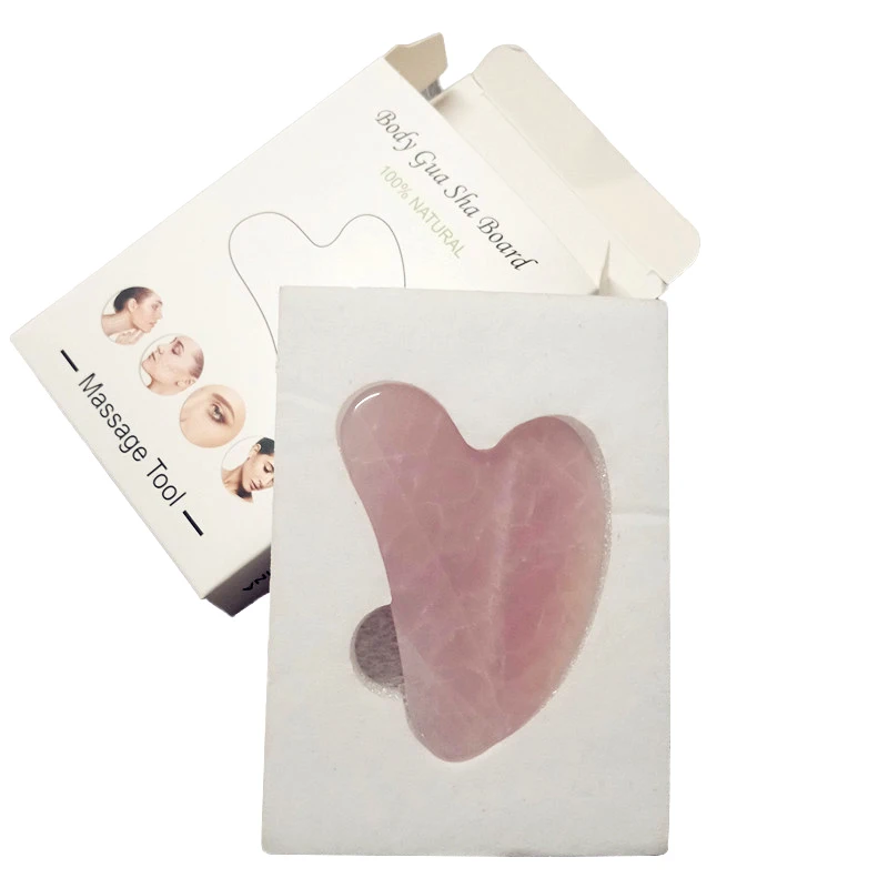 Raschietto Di Giada Naturale Gua Sha Board Massage Quarzo Rosa Giada Guasha Stone Per Viso Collo Pelle Sollevamento Bellezza Salute Strumenti Di Massa