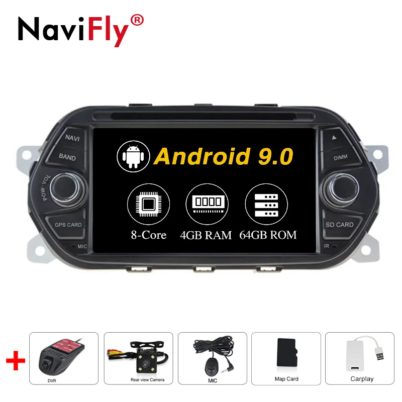 4-64-Cam-DVR-Carplay " Android 9,0 автомобильный стерео gps для Fiat Tipo Egea Dodge Neon Радио DVD WiFi Аудио Видео навигация задняя камера - Цвет: 4-64-Cam-DVR-Carplay