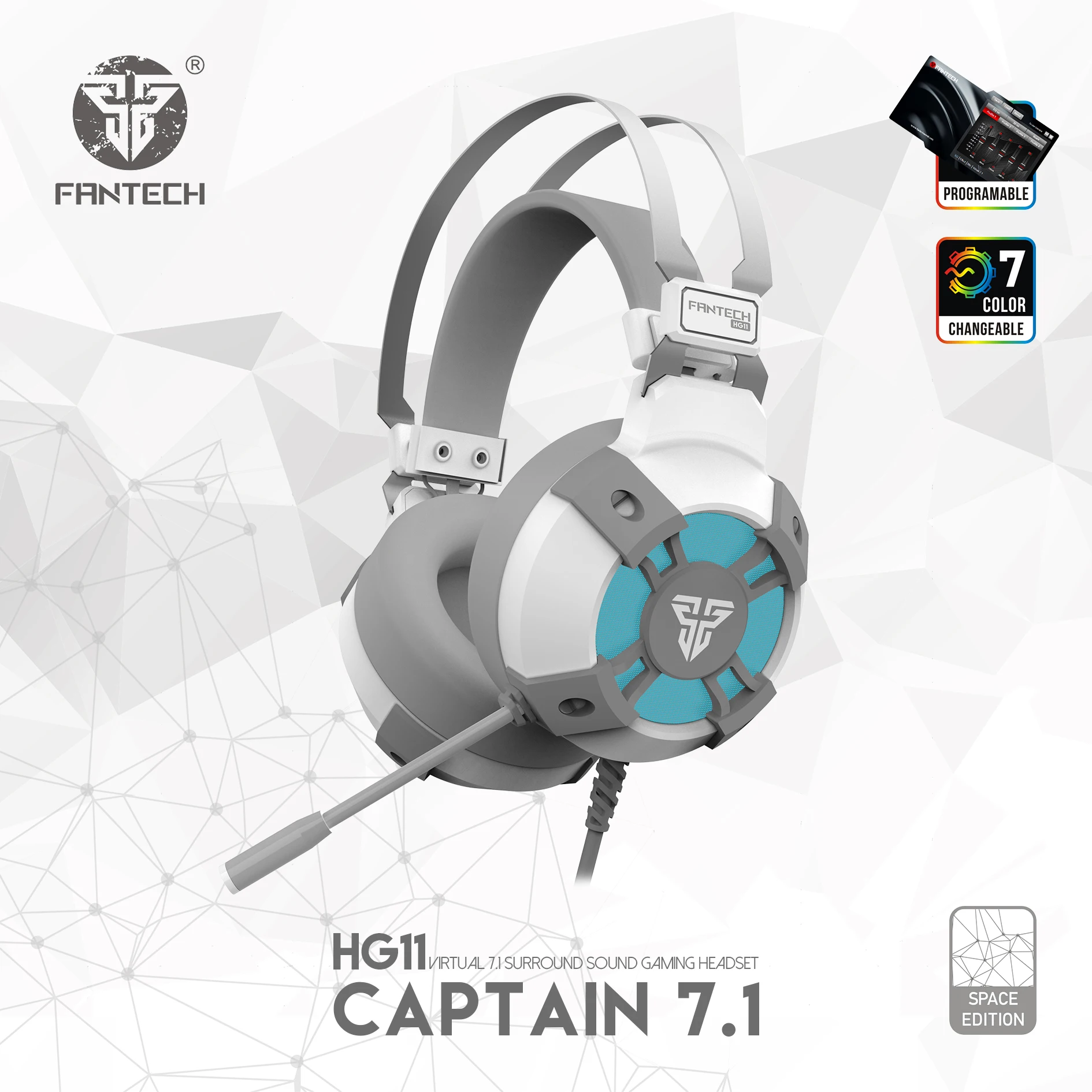 Профессиональные игровые наушники Fantech HG11 USB-гарнитура с Виртуальным 7 1 объемным