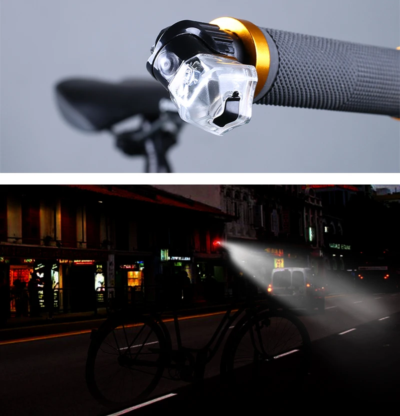 Perfect LEADBIKE Bicycle Handlebar Led Lights Bike Handlebar End Plug LED Light Grips Safe Flashlight Cycling Waterproof Warning Lamp 6