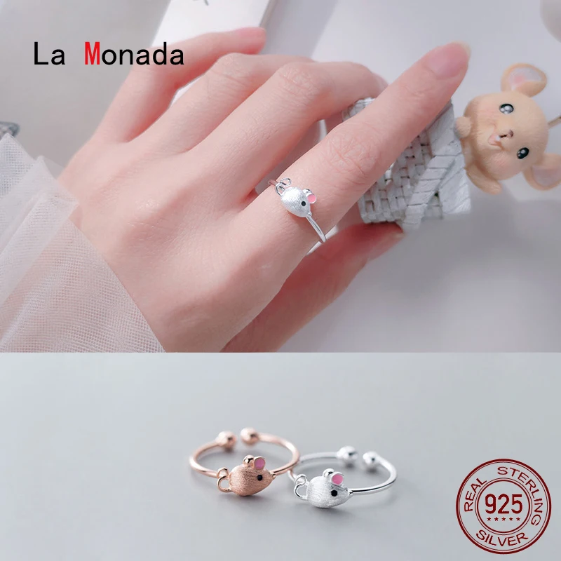 Женское кольцо с крысиной мышью La Monada регулируемое женское серебряное ювелирные