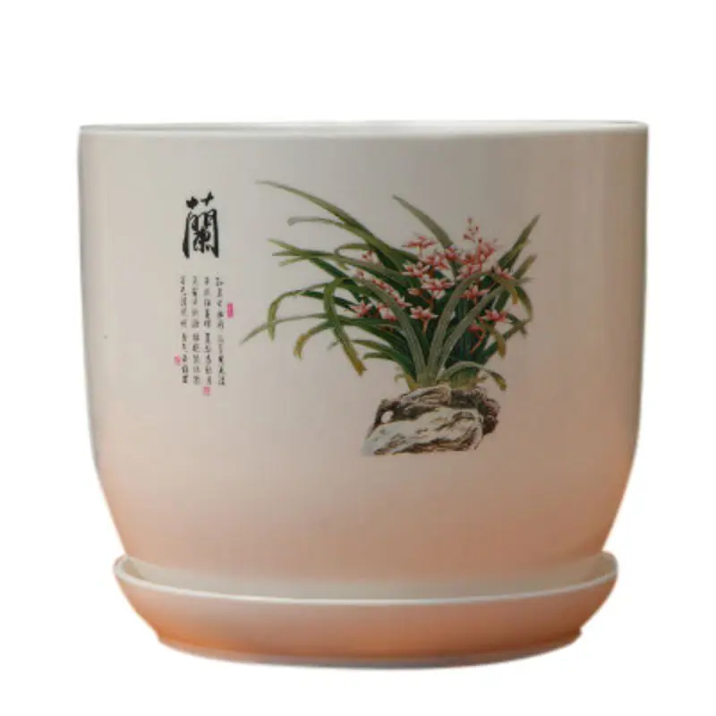 Полимерный цветочный горшок для кактусов вазон для суккулентов в китайском стиле горшки в стиле бонсай цветочный горшок с дренажным отверстием контейнер для растений