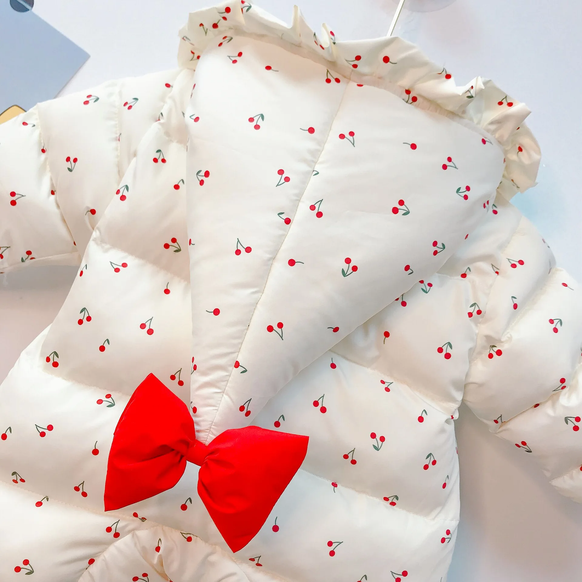 Thick Warm Baby Girls Romper Outerwear Lovely Floral Princess Parkas Wool Liner Infant Baby Snowsuit Jumpsuit