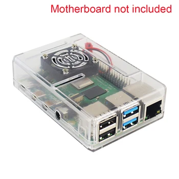 

With Cooling Fan Protective Housing Interfaces Ports ABS Case Demo Board Cover Durable Compact Accessories For Raspberry Pi 4