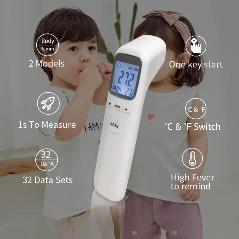 

Non-contact Infrared Thermometer Baby Digital Electronic Thermometer Forehead Body Fever Thermometer for Children Adult